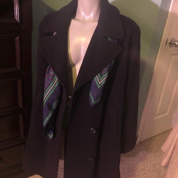 Mallia navy wool blend pea coat Size 16 - Picture 15 of 16